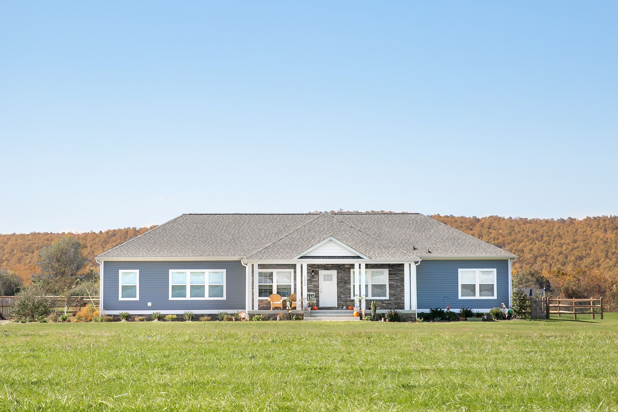 A blue manufactured home financed with a chattel loan