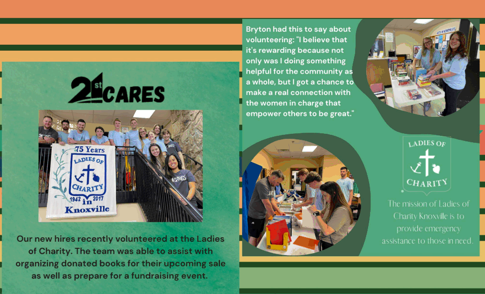 21st Mortgage new hire team assists Ladies of Charity in Knoxville TN